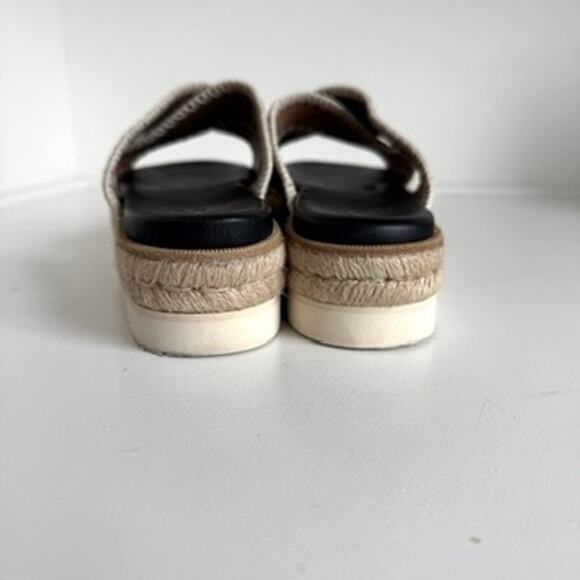 AQUATALIA Leather Espadrille Sandals Black Crisscross Platform Size 8 Boho Beach - Picture 5 of 12